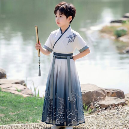 汉服男童2026新款儿童夏季新中式国风唐装男孩古风帅气小少爷古装