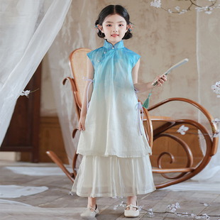 女童旗袍连衣裙2026新款儿童中国风新中式古风套装小女孩夏季裙子
