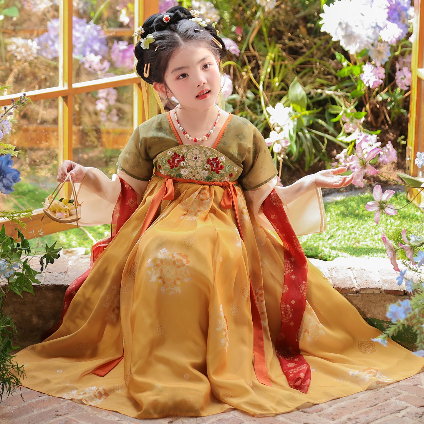 汉服女童2026秋季新款儿童古装国风公主裙女孩中秋古风绝美连衣裙