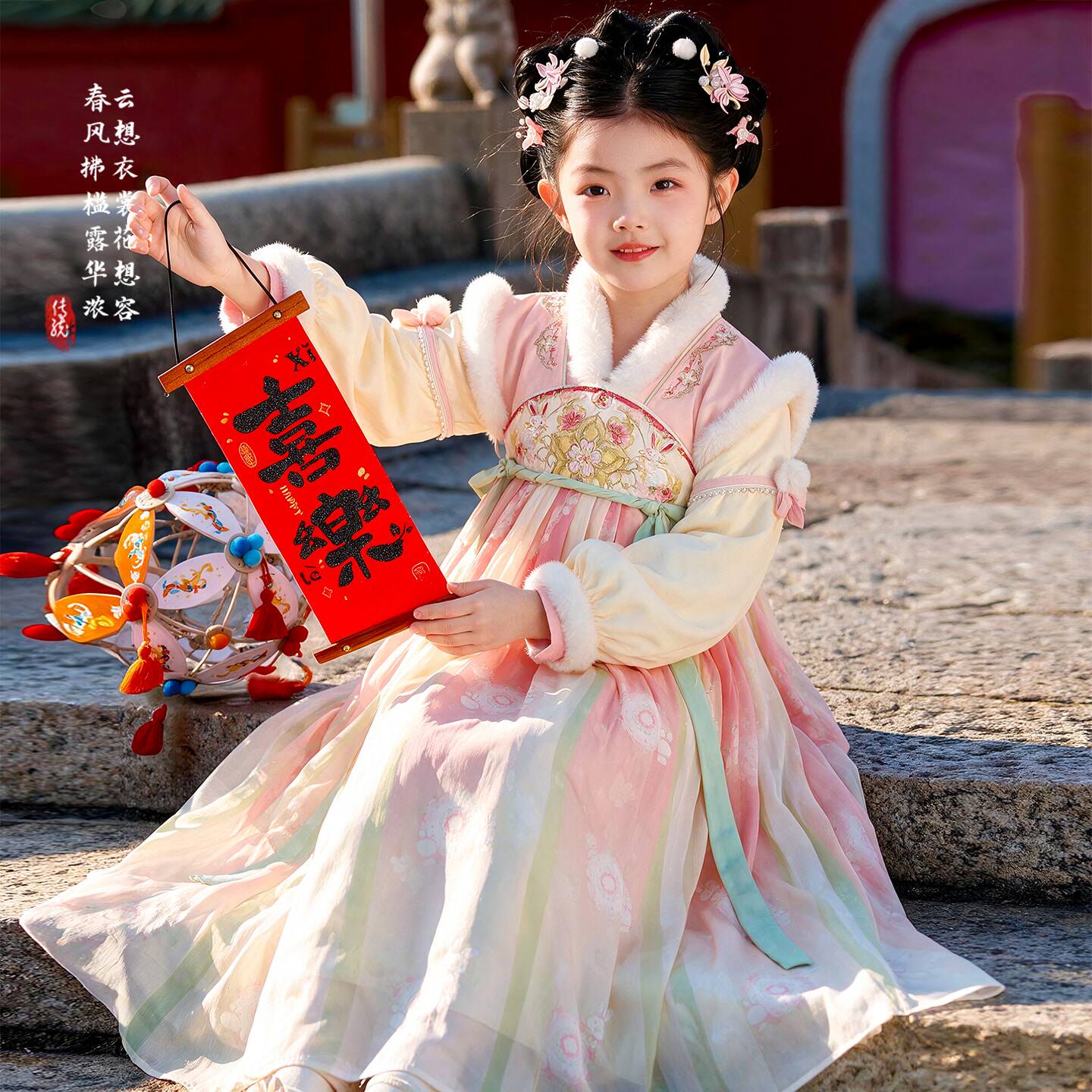 汉服女童秋冬中国风连衣裙2026新款儿童古风加绒唐装冬季古装裙子