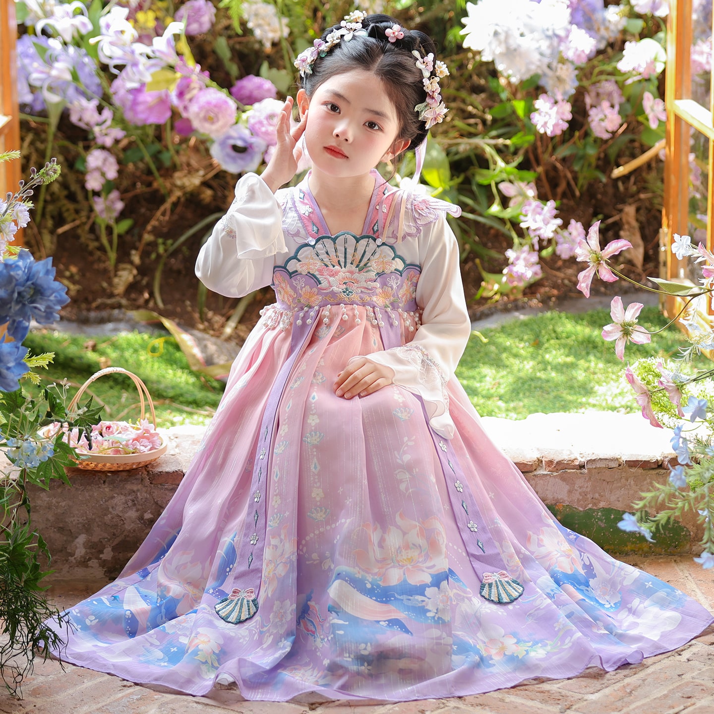汉服女童秋季2026新款古风连衣裙超仙小女孩国风唐装儿童古装裙子