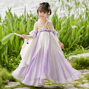 汉服女童夏款连衣裙2024新款夏装儿童古装超仙小女孩古风唐装夏季