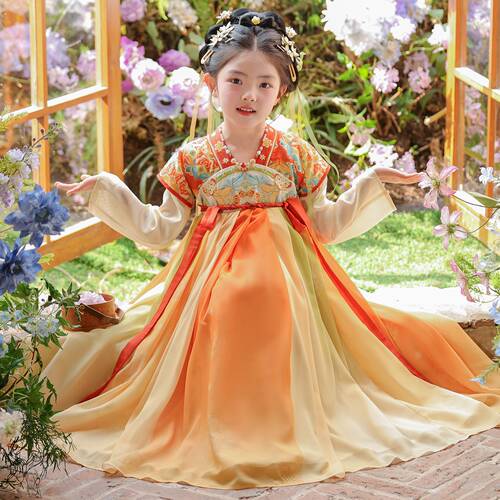 汉服女童春装2026新款古风超仙连衣裙女孩中国风唐装儿童古装裙子