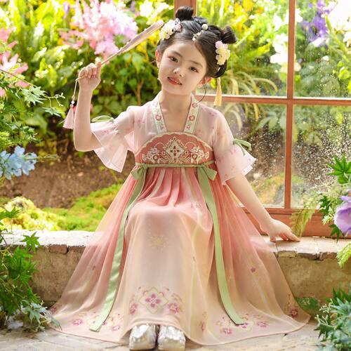 汉服女童2026新款儿童高端仙气公主裙女孩古风夏季薄款古装连衣裙