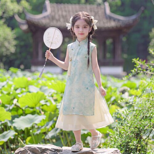 女童旗袍连衣裙夏季2026新款儿童汉服新中式改良小女孩中国风裙子