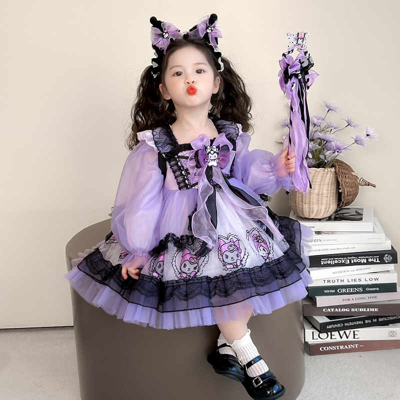 女童库洛米公主裙洛丽塔生日裙子秋装2025新款女孩洋气儿童连衣裙