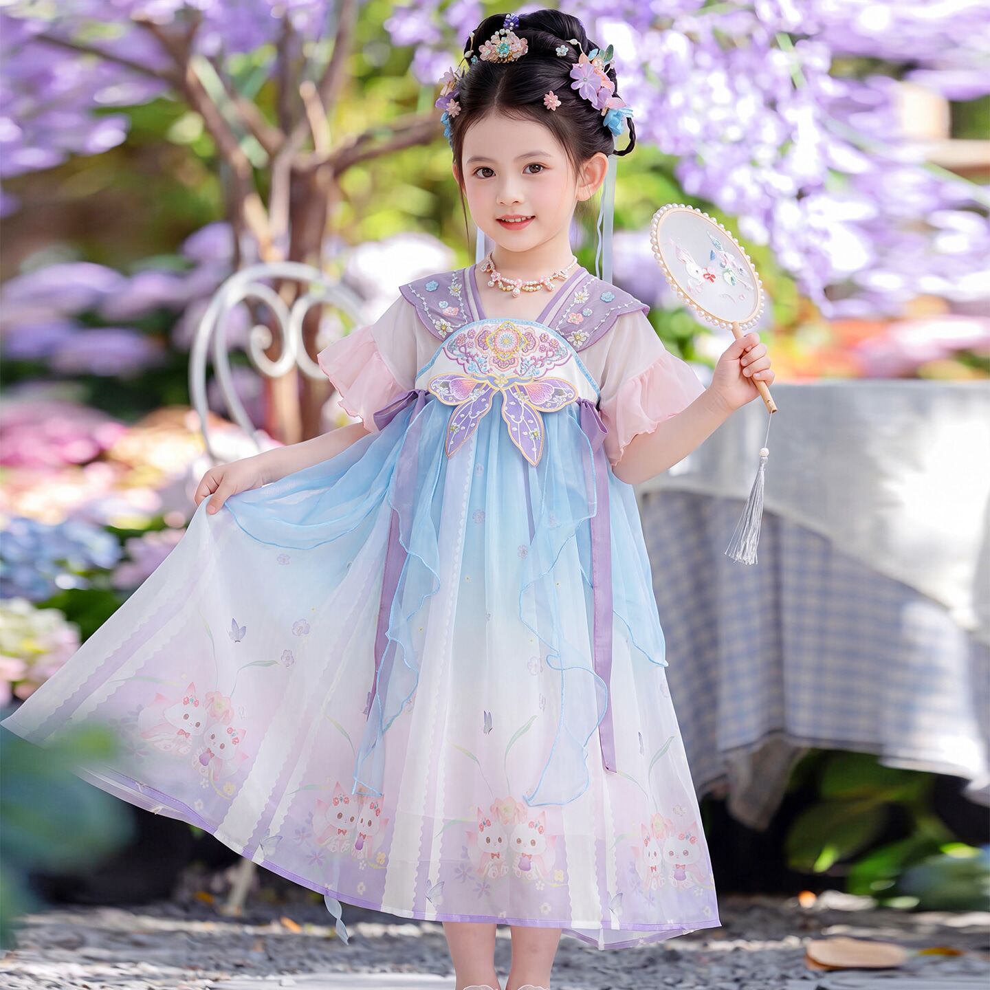 汉服女童2026新款夏季儿童古风公主连衣裙小女孩古装薄款国风裙子图片