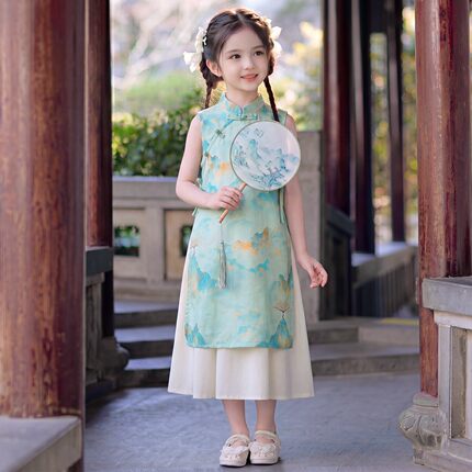 女童旗袍新中式连衣裙夏季儿童汉服公主裙2026新款女孩中国风裙子