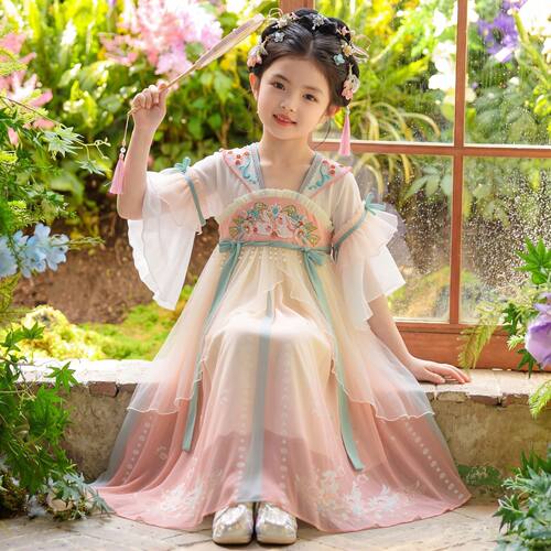 汉服女童夏季2026新款小女孩古装中国风唐装古风超仙儿童公主裙子