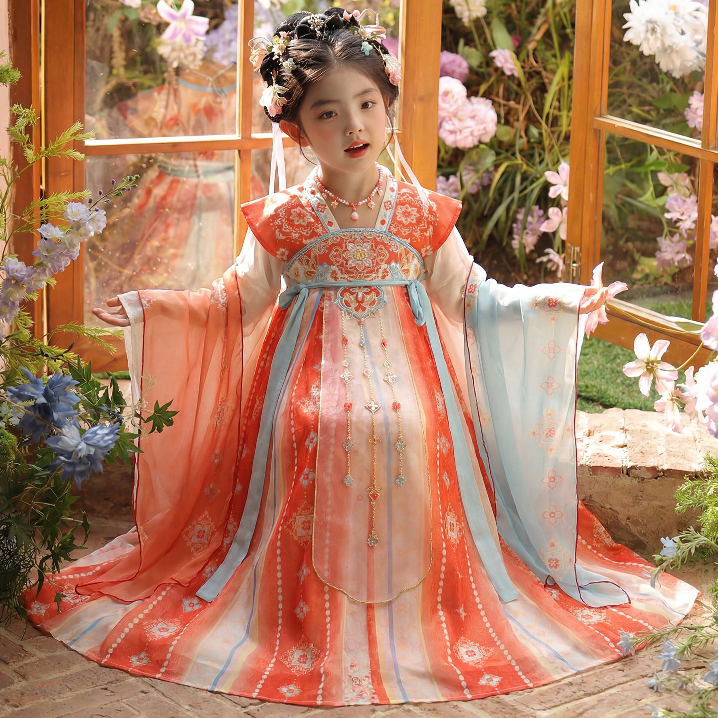 汉服女童春秋2026新款超仙古风连衣裙女孩中国风唐装儿童古装裙子