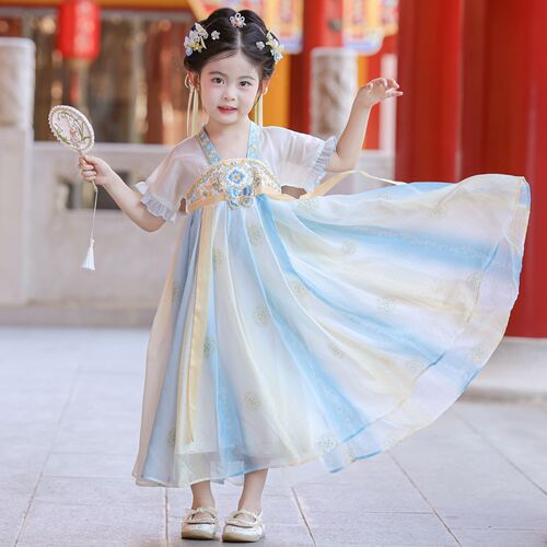 儿童汉服女童夏季中国风古装裙子2026新款女孩古风唐装超仙连衣裙