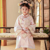秋季 女童格格服春秋2026新款 古风旗袍套装 儿童汉服古装 清朝宫廷装