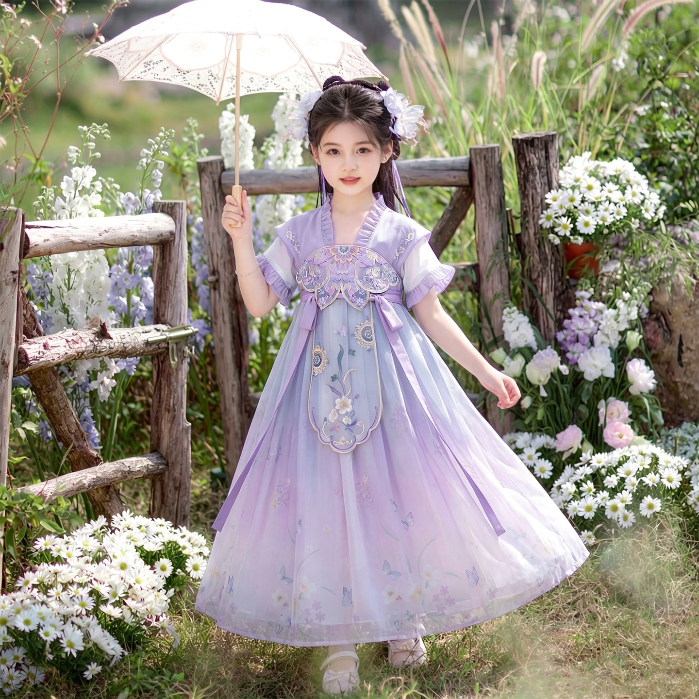 汉服女童夏季2026新款儿童古风绝美公主裙女孩古装日常可穿连衣裙图片