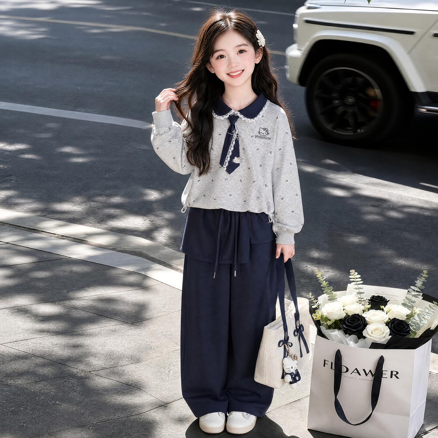 女童秋季套装2026新款中大童超好看卫衣秋装儿童洋气运动服两件套
