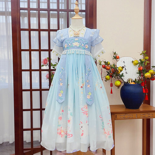 女童连衣裙夏季2026新款儿童夏装汉服女孩洋气公主裙童装夏天裙子