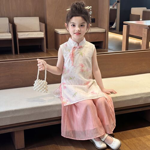 女童旗袍夏季2026新款儿童中式国风汉服女孩古风裙子日常可穿套装