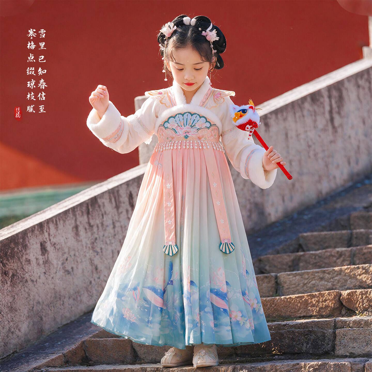 女童汉服秋冬国风连衣裙女孩古风唐装2026新款冬季儿童古装公主裙