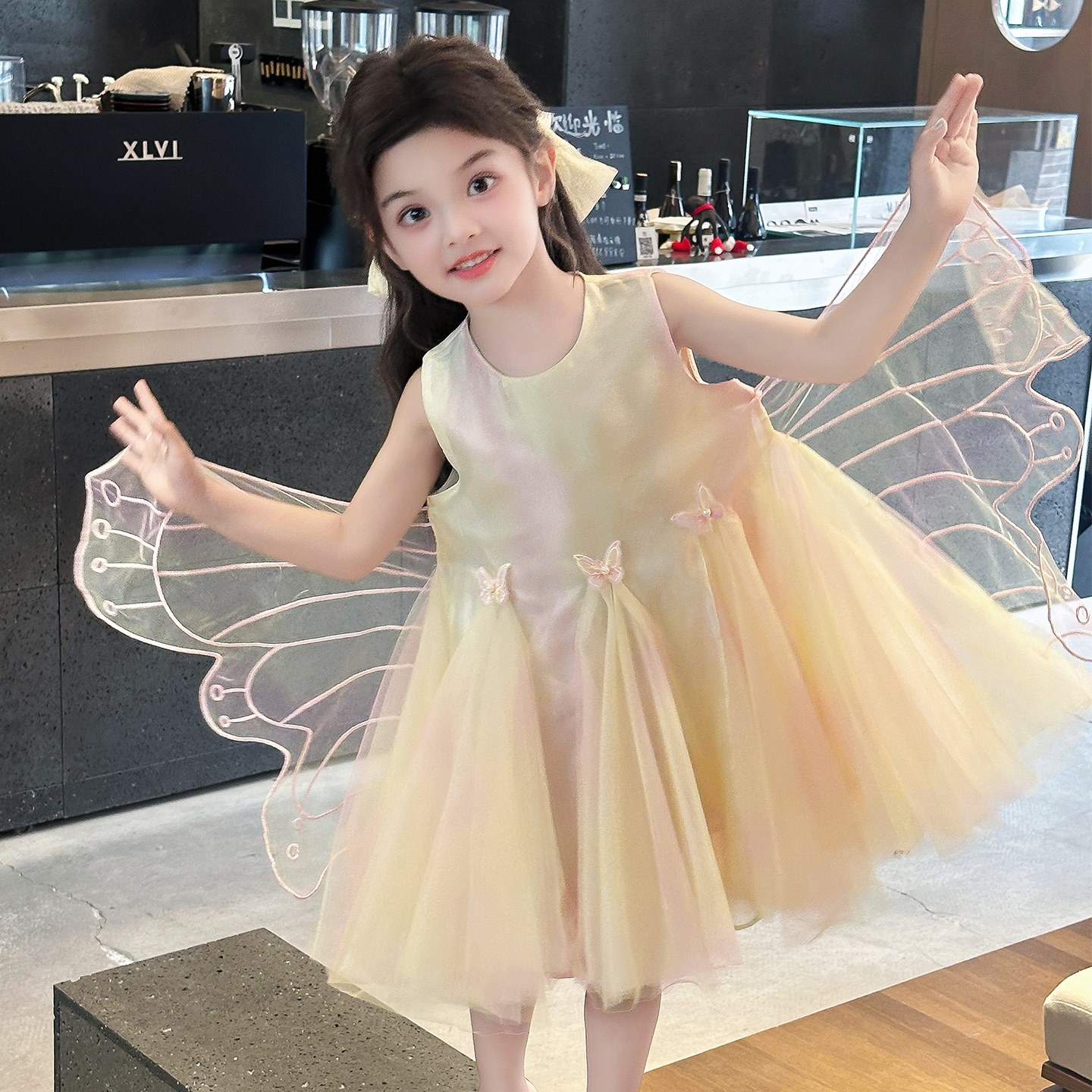公主裙女童夏季2025新款儿童蝴蝶翅膀背心裙子超好看小女孩连衣裙