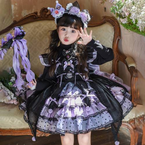 库洛米洛丽塔公主裙女童春装2026新款洋气儿童万圣节服装女孩裙子
