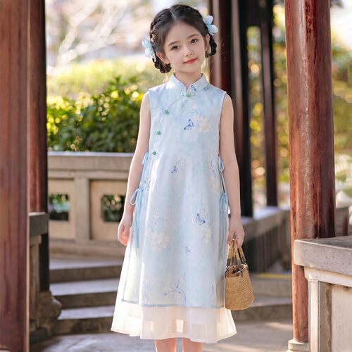 女童旗袍连衣裙夏季儿童汉服中国风公主裙2026新款女孩新中式裙子