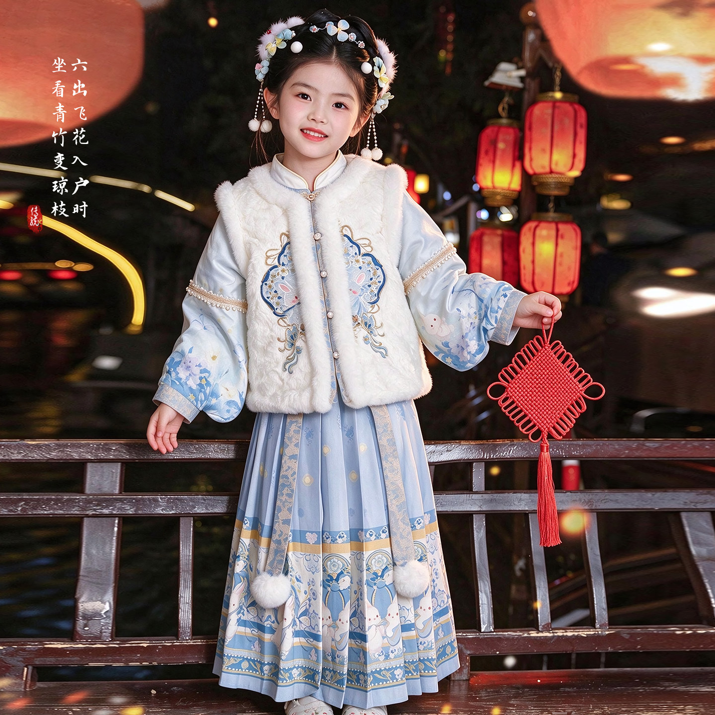 汉服女童2026冬季新款国风小女孩新中式拜年服超仙明制古风两件套