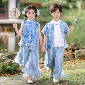 汉服男童夏季2026新款女童古装六一儿童幼儿园古风帅气唐装演出服