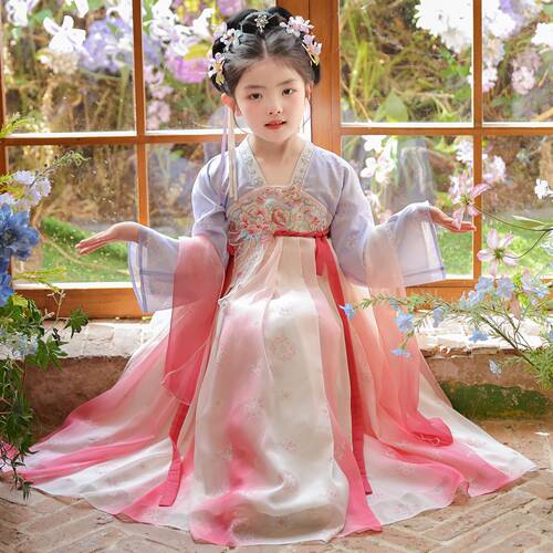 汉服女童秋季2026新款儿童高端仙气古风公主连衣裙小女孩中秋古装