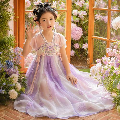汉服女童2026新款女孩国风唐装公主裙夏季薄款儿童古装超仙连衣裙