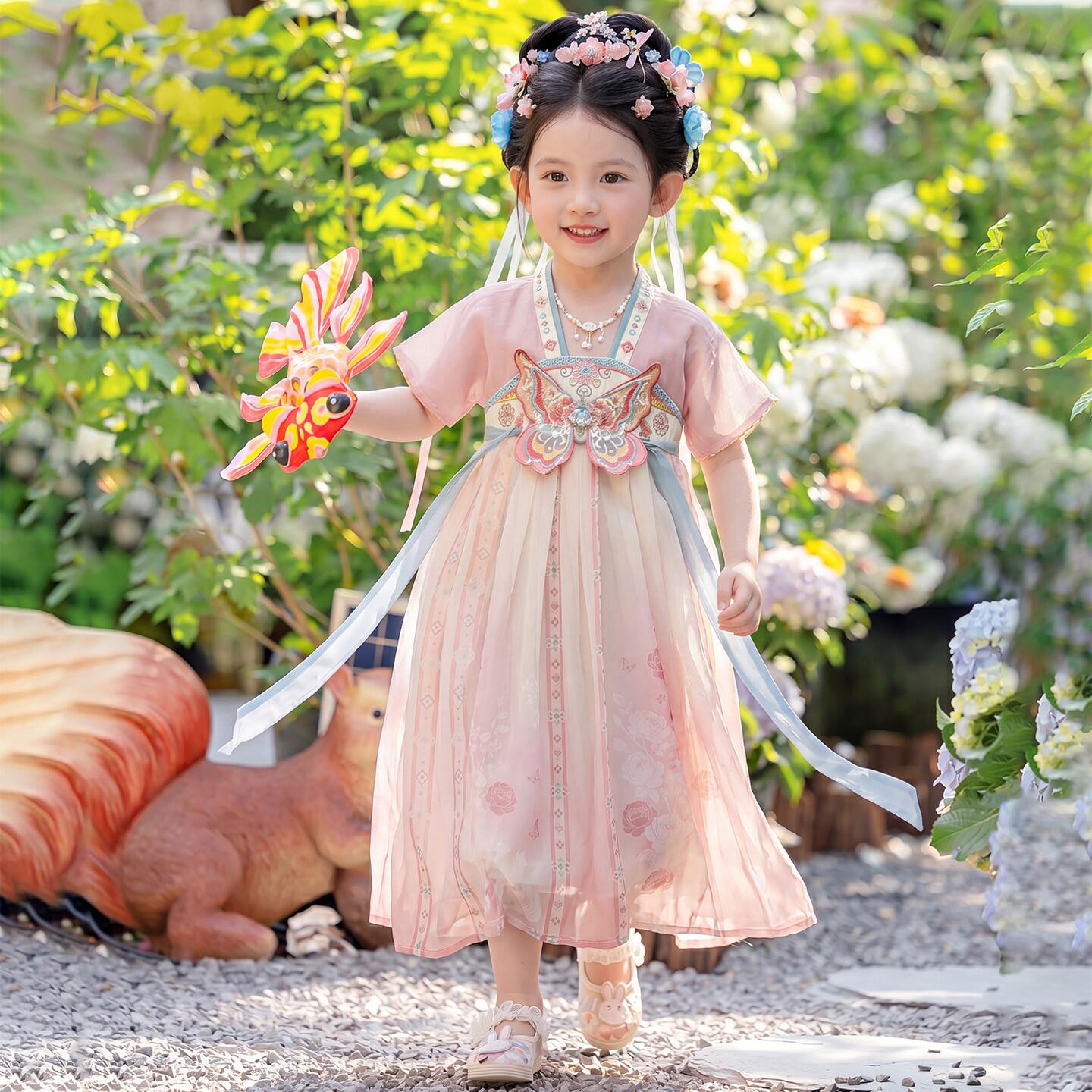 汉服女童夏季2026新款儿童古风公主连衣裙小女孩薄款国风古装裙子图片