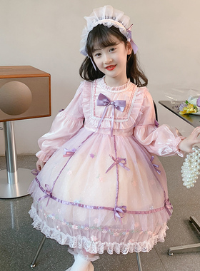 洛丽塔女童公主裙春装2026新款儿童加绒连衣裙小女孩春季生日裙子