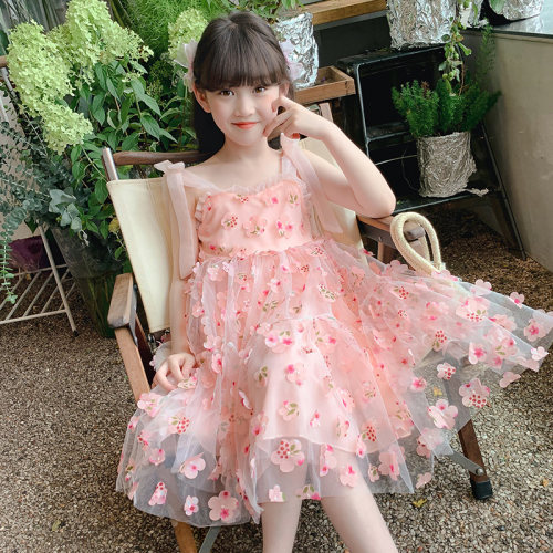 女童公主裙夏季裙子2026新款小女孩吊带裙夏天儿童夏装碎花连衣裙