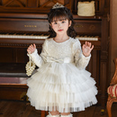 女童公主裙礼服2025新款 花童婚礼女孩连衣裙儿童生日裙子 洋气冬装