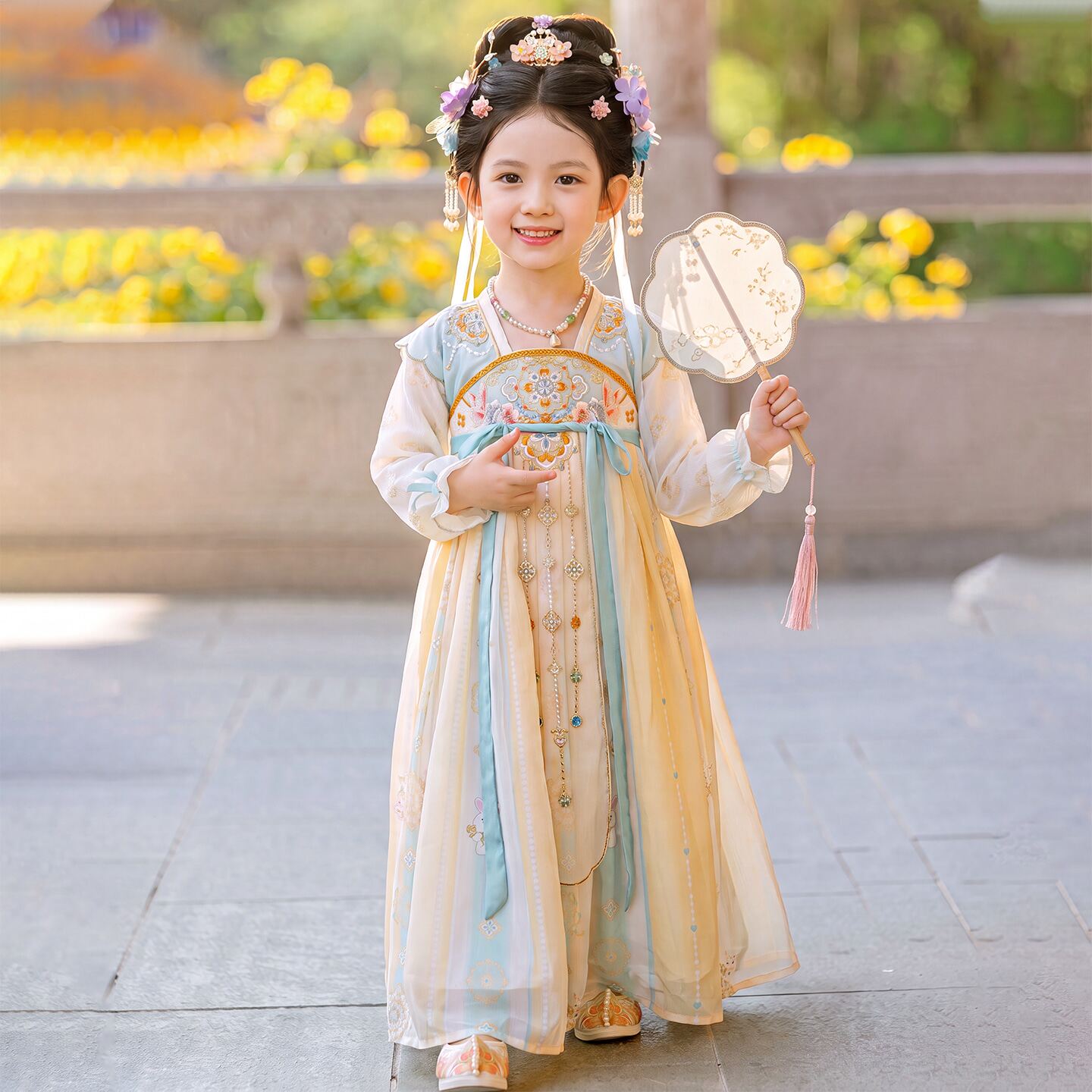 汉服女童2026新款春秋儿童古风古装超仙小女孩秋季国风绝美连衣裙