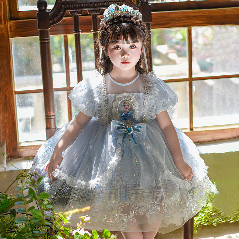 艾莎公主裙女童夏季2026新款儿童冰雪奇缘爱莎裙子女孩生日连衣裙