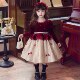 儿童法式 女童公主裙冬装 2026新款 丝绒裙小女孩新年红色加绒连衣裙