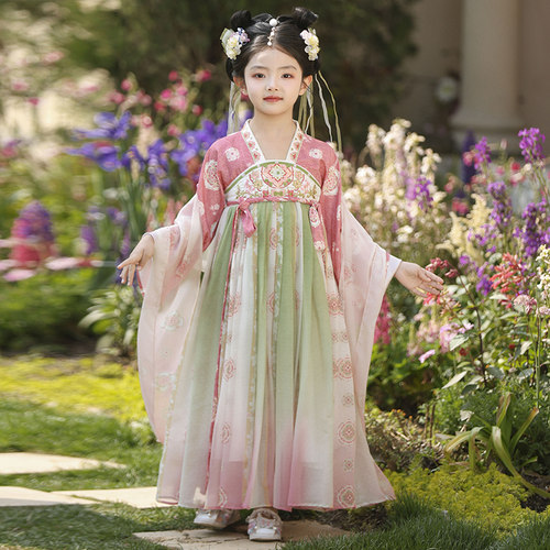 女童汉服秋装中国风2025新款女孩超仙古装裙子儿童古风公主连衣裙