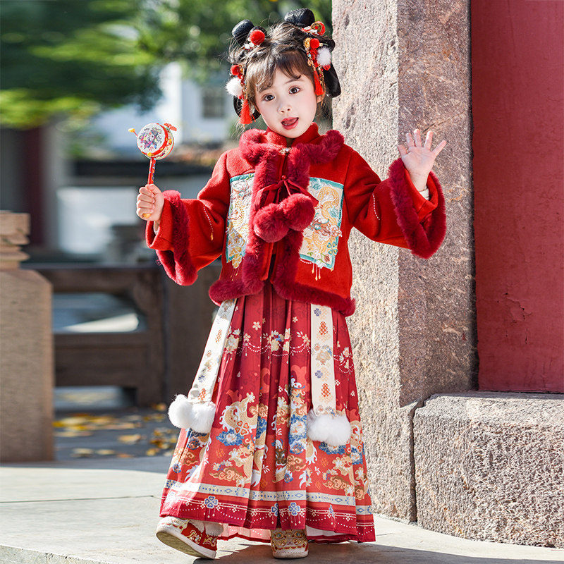 女童拜年服冬季儿童马面裙过年喜庆唐装2026新款冬装新年国风汉服,童装/婴儿装/亲子装,唐装,淘宝优惠券,粉丝福利购,淘宝优惠卷