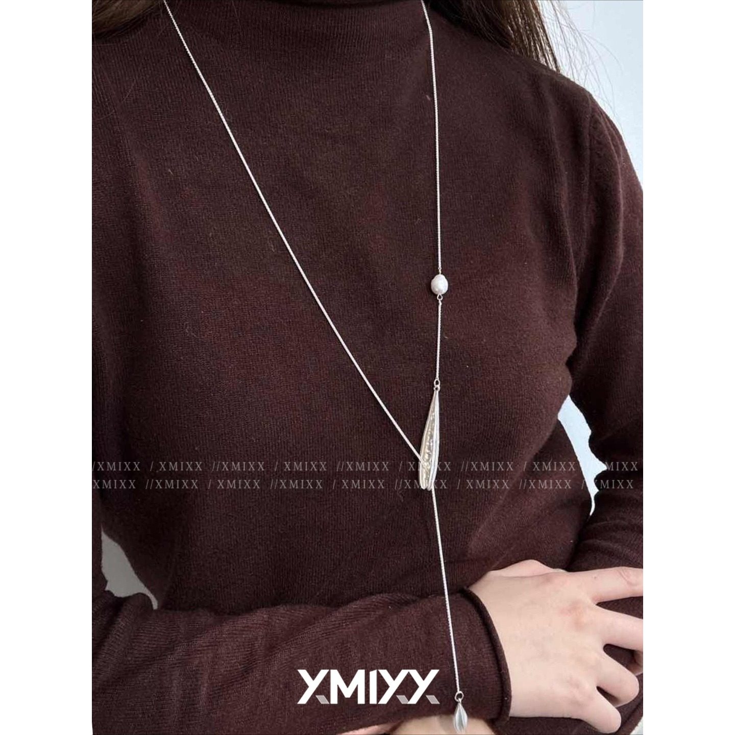 果荚双面叶片chang项链女Y字毛衣链复古百搭小众设计感高级感通勤,饰品/流行首饰/时尚饰品新,项链,淘宝优惠券,粉丝福利购,淘宝优惠卷