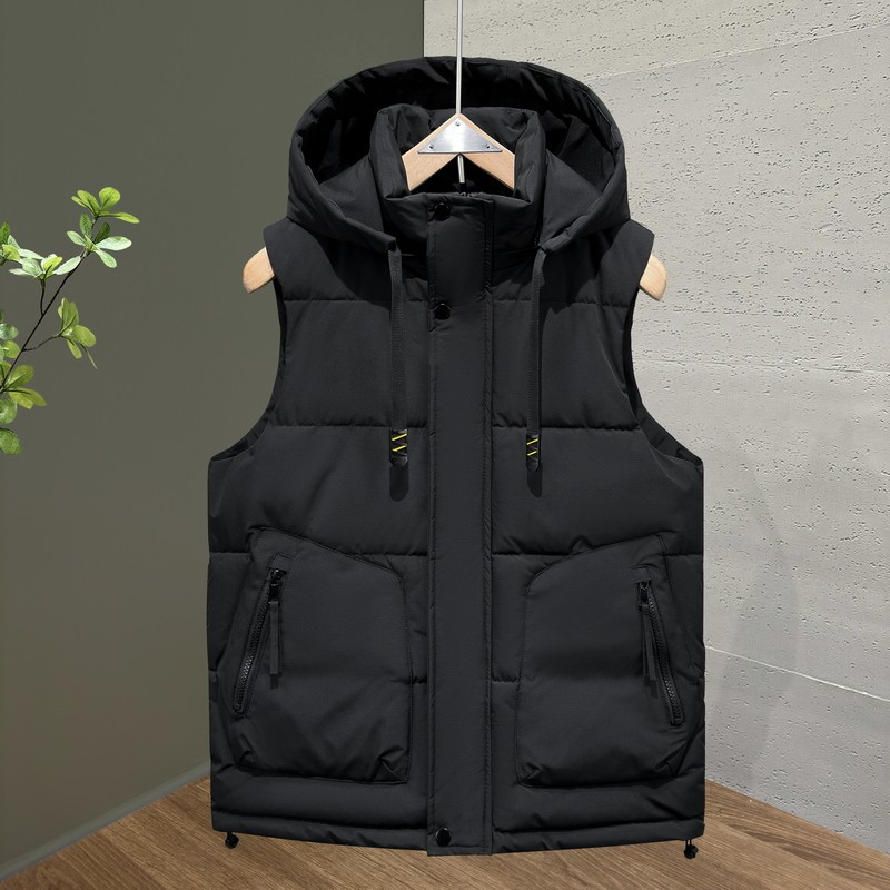 连帽羽绒棉马甲男2025秋冬季新款加厚外穿坎肩背心青少年无袖棉衣