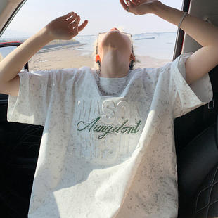 青少年短袖 时尚 潮流宽松钢印半袖 上衣初高中学生体恤 男孩T恤夏季