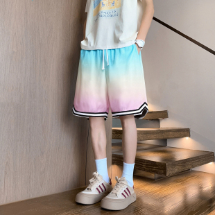 青少年男孩纯棉短裤夏季薄款休闲运动裤子初中学生宽松直筒五分裤