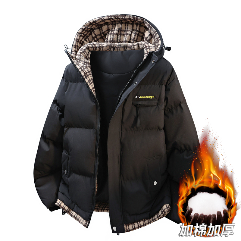 青少年大童棉衣男冬季初中高中学生加厚防寒棉袄男孩宽松羽绒棉服