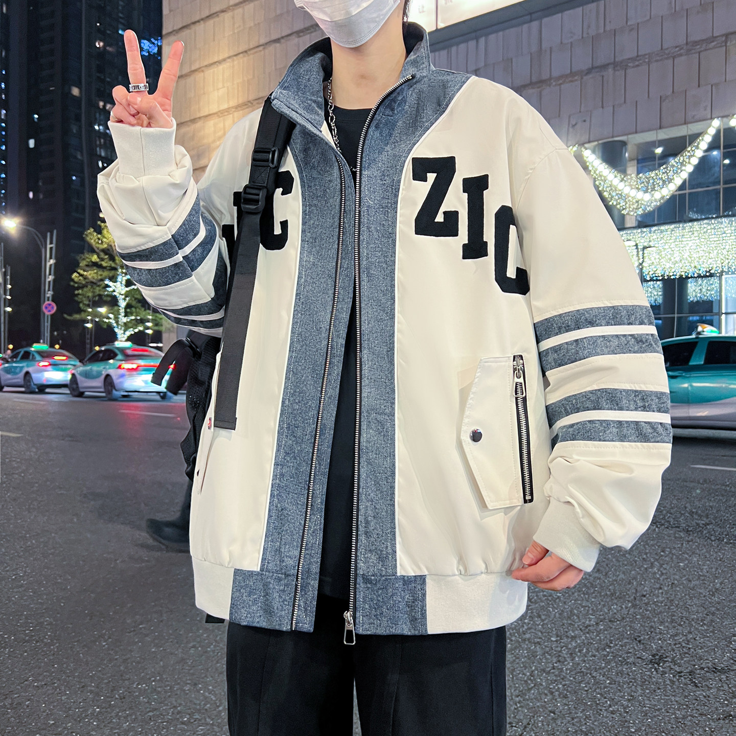 初高中学生夹克男春秋季时尚潮流港风纯棉牛仔外套青少年男装上衣