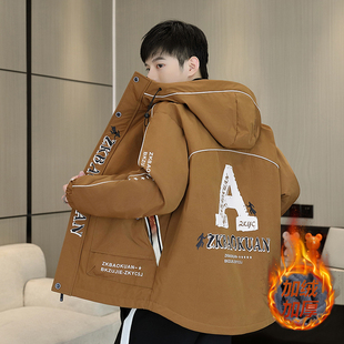 16大童棉衣 13岁男孩加绒外套14初高中学生加厚夹克15青少年秋冬季