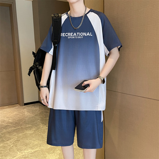 青少年两件套篮球服男夏季冰丝短袖t恤高中初中学生速干短裤套装