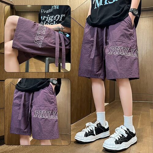 夏季冰丝短裤男初高中学生速干裤2025新款薄款青少年男孩五分裤子