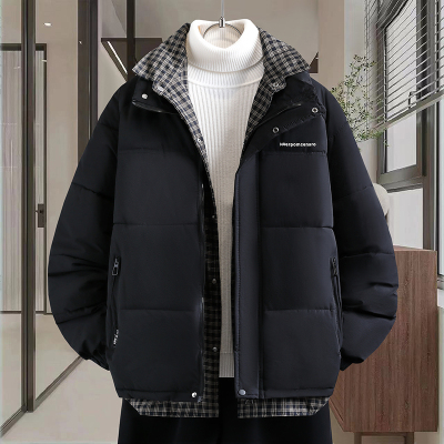 假两件立领棉衣男2025新款爆款冬季加厚羽绒棉服外套男生休闲棉袄