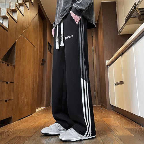 13初高中学生长裤子男春季15青少年直筒卫裤16大童宽松休闲运动裤