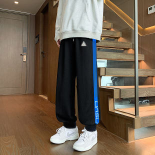 子初中学生运动裤 青少年大童纯棉卫裤 宽松束脚裤 2026新款 男春秋季