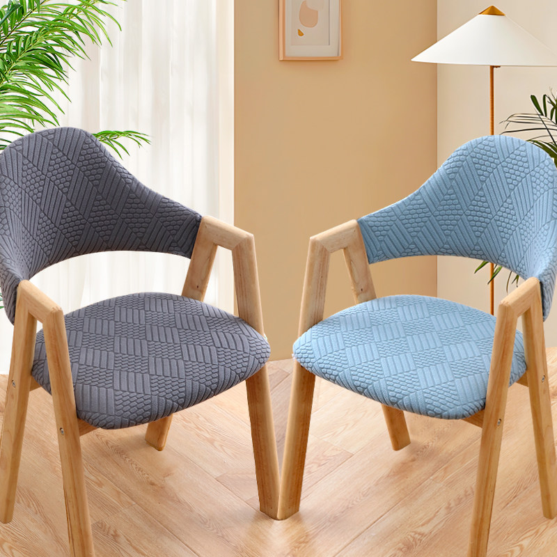 简约A字镂空椅子套罩靠背餐椅奶茶店弹力通用a字椅套椅垫套装